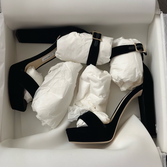 SOLD - Jimmy Choo Holly 120 | Black Velvet - Picture 1 of 8